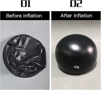 WAYUTO Set of 3 Inflatable Hat Holders with Air Pump Hat Display Stands Hat Storage Racks Hat Inner Support Caps Organizer Hat Shaper Insert Dome for Cloakroom Decoration Black+Gold+Silver