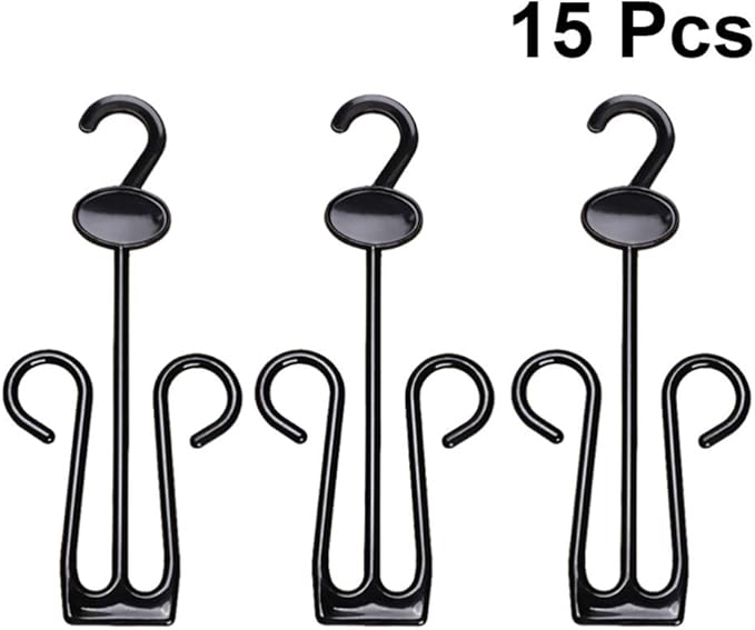 LIOOBO 15PCS Shoe Display Hook Shoes Hanger Organizer Drying Rack Plastic Sneaker Holder Storage for Closet Organizing Shop Home Supermarket Mall Black