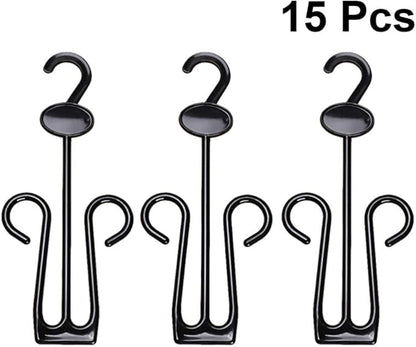LIOOBO 15PCS Shoe Display Hook Shoes Hanger Organizer Drying Rack Plastic Sneaker Holder Storage for Closet Organizing Shop Home Supermarket Mall Black