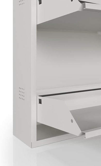 CEHA 3 Tier Metal Shoe Cabinet with Cover, Durable Shoe Storage Organizer for Entryway, Space Saving Shoe Shelf Closet with Side Ventilation Holes, 5.91" x 40.6" x 19.68", White