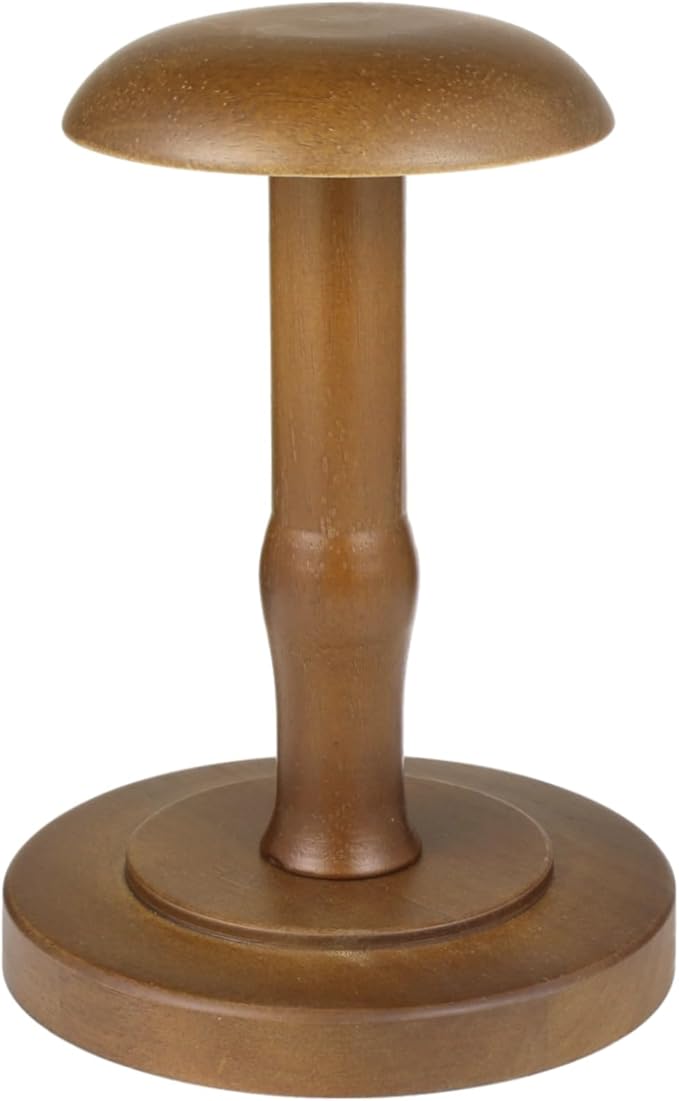 Vintage Wooden Hat Rack Stand, Vintage Rustic Brown Hat Rack Display Stand, Tabletop Cap Hats Rack Organizer with Wig Holder Display for Closet, Home Decor Display