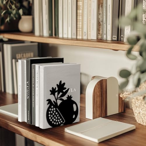Peacoblue 5.3"x4.3"x5.9" Metal Bookends, Heavy Duty Book Ends for Shelves - Image 7