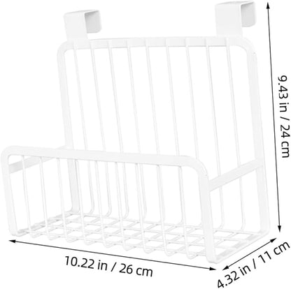 ULTECHNOVO Over the Cabinet Door Basket Nail Hanging Storage Rack for Kitchen Bathroom Strong Capacity Organizer for Condiments Versatile Use Cupboards Wardrobe Doors