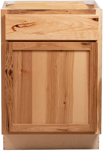 Quicklock RTA (Ready-to-Assemble) | Base Kitchen Cabinets - Shaker Style | Made in America (Rustic Hickory, 18" Wx34.5 Hx24 D Waste Basket Base)
