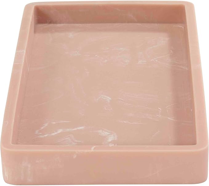 Nicole Miller - Vanity Tray, Resin Countertop Accessories, Dorm Room Essentials (Kendall Collection, Clay)