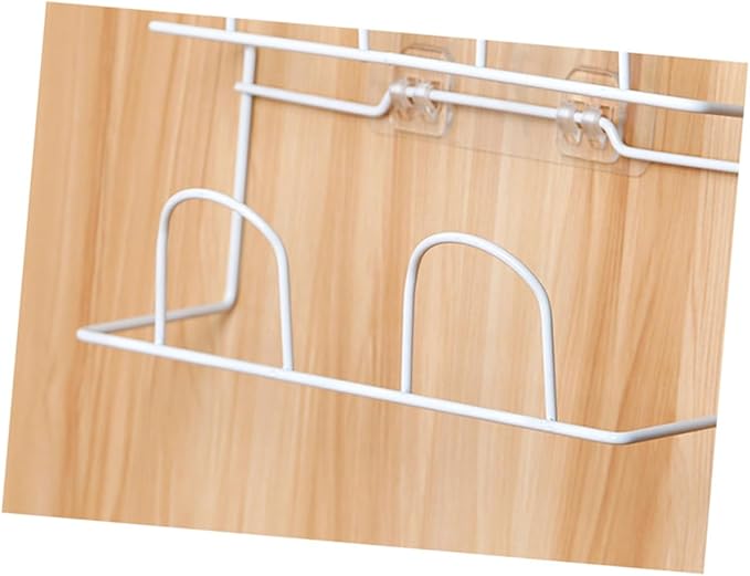 BESPORTBLE Double-Layer Shoes Rack Wall Mount Slippers Hanging Shelf Slipper Storage Organizer (White)