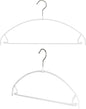 Mawa by Reston Lloyd Euro Ultra Light/Thin Series, Non-Slip Space Saving Clothes Hanger with Bar & Hook for Pants and Skirts, Style 42/PTU, Set of 2, White