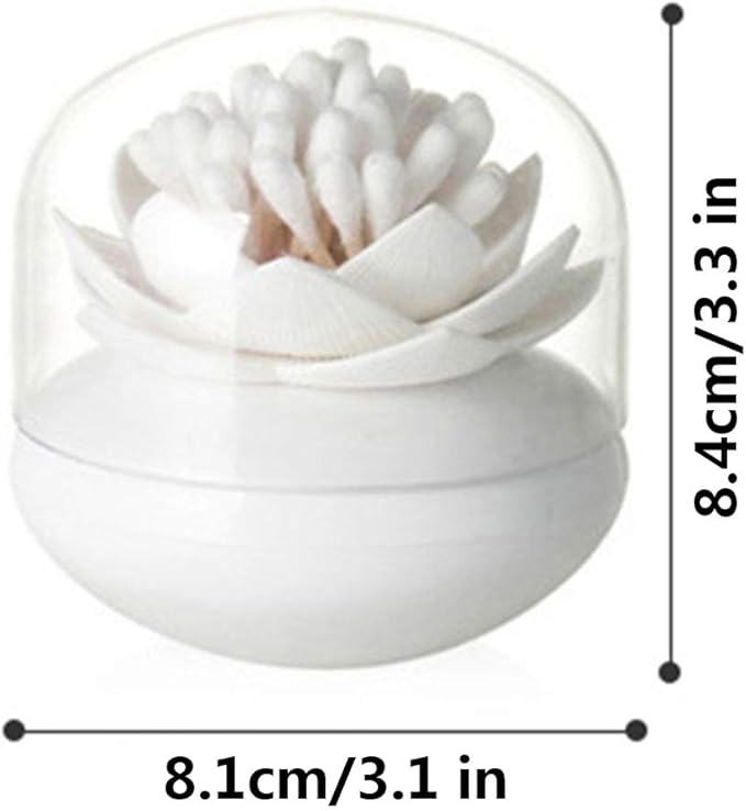 2 Pack Creative Lotus Cotton Swab Holder Q-Tips Toothpicks Holder Table Decorate Cotton Bud Storage Box Organizer