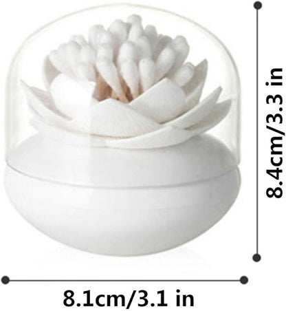2 Pack Creative Lotus Cotton Swab Holder Q-Tips Toothpicks Holder Table Decorate Cotton Bud Storage Box Organizer