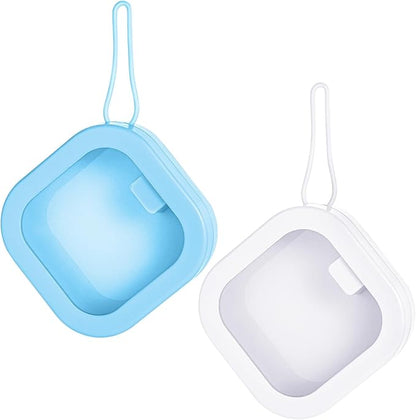 Prudiut Hair Tie Organizer Small Hair Tie Holder Organizer Hair clip Jewelry Organizer for Baby Teen Girl Women, Portable Hanging Small Items Desktop Storage Box (blue and white)