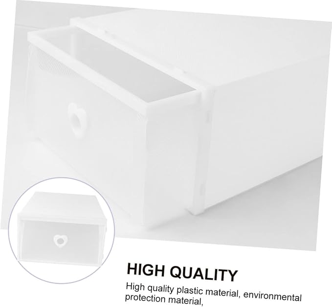 Healifty 3pcs Drawer-Style Shoe Storage Box Thickened Plastic Container for Sneakers Dustproof and Moisture-Proof Organizer for High-Heeled Shoes