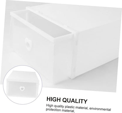 Healifty 3pcs Drawer-Style Shoe Storage Box Thickened Plastic Container for Sneakers Dustproof and Moisture-Proof Organizer for High-Heeled Shoes