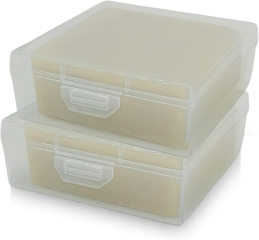 Bathroom Soap Dishes for Dr. Squatch Soap, Square Travel Soap Container with Lid, Portable Bar Soap Holder for Shower Soap Dish Box for Traveling Camping Outdoor Elimeta (2pack Clear)