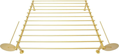 Ribbon Storage Organizer, Wall Mounted Ribbon Organizer, 12-Tier Metal Gift Wrapping Paper Rack, Spool Tie Scarf Hijab Belt Towel Hanger, for Home, Craft Room, Flower Shop, Gold, 47.2in Wide