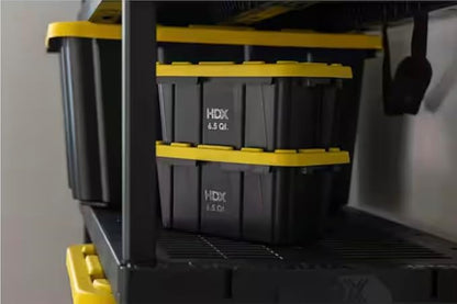 HDX Tough Polypropylene Plastic 6.5-Qt (1.6 gallons) Storage Tote in Black & Yellow (2 pack)