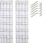 HURRISE 2Pcs 24 Large Pockets Over The Door Shoe Organizer, Hanging Shoe Organizer Holds Up to 40 lbs with 24 Mesh Large Pockets Door Shoe Rack Organizer for Door Mesh Closet Shoe Holder Hanger