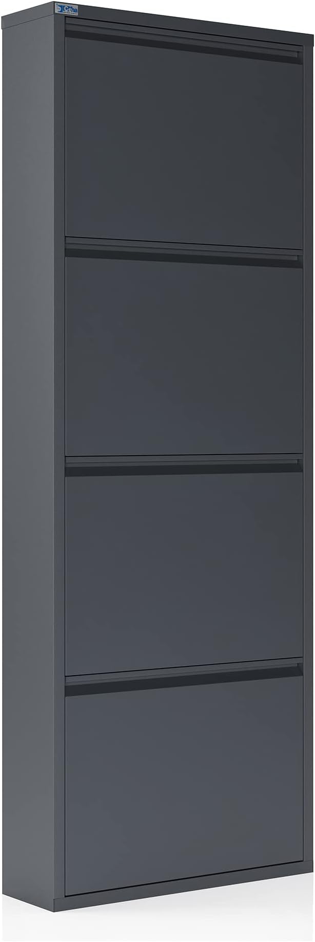 CEHA 4 Tier Metal Shoe Cabinet with Cover, Durable Shoe Storage Organizer for Entryway, Space Saving Shoe Shelf Closet, 5.91" x 53.5" x 19.68", Anthracite