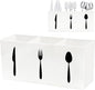 Silverware Organizer Countertop,Acrylic Small Silverware Caddy for Countertop,Knife Fork and Spoon Organizer for Kitchen Storage,Cabinet and Dining Room(White)