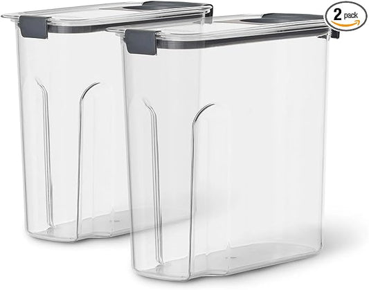 BEN & JANE Made in the USA Brilliance 18-Cup Cereal Pantry Storage, BPA Free Plastic, Stain and Odor Resistant - 2 Pack