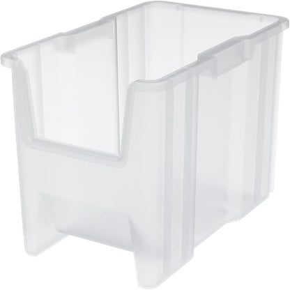 Akro-Mils 13014 Stak-N-Store Stackable Storage Bins, Heavy Duty Garage Storage Containers, Open Front Plastic Organizer for Tools, Shelves, Closet Organizer, 17-/12" x 11" x 12-1/2", Clear, 4-Pack