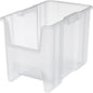 Akro-Mils 13014 Stak-N-Store Stackable Storage Bins, Heavy Duty Garage Storage Containers, Open Front Plastic Organizer for Tools, Shelves, Closet Organizer, 17-/12" x 11" x 12-1/2", Clear, 4-Pack