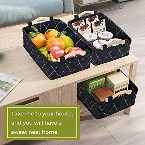 Gray Storage Baskets Bin Empty Basket Foldable Fabric Storage Cubes for Desks Drawers Shelves Pantry Cabinet Bathroom Office Sturdy Home Decor - Image 4