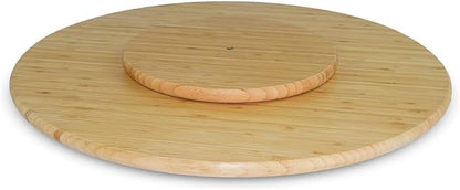 20 Inch Extra Large Bamboo Lazy Susan Turntable - 50 cm (19.7 Inch) Round Rotating Serving Tray for Kitchen, Dining Table & Parties (Bamboo, 20 Inch)