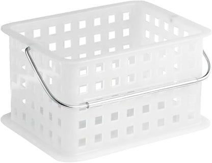 iDesign Small Shower Caddy with Handle, Portable Shower Organizer for Dorm or Bathroom, Clear Frost