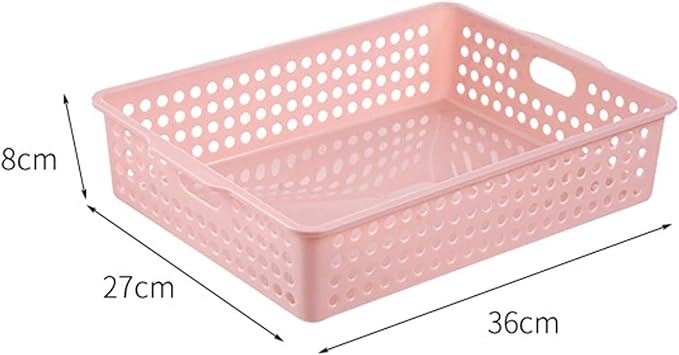 Lawei 8 Pack Plastic Storage Baskets - Colorful Paper Organizer Baskets Plastic Shelf Bins with Handles, Classroom Office File Holder for Home Office School