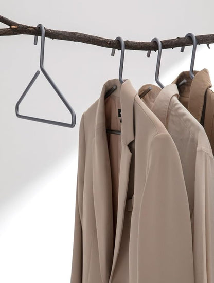 Premium Matte Titanium Gray Aluminum Coat Hangers 10 Piece Set, 16.5” Extra Smooth & Durable Metal Shirt Dress Hanger,Aluminum Alloy Hanger,Clothing Support,Clothing Hang