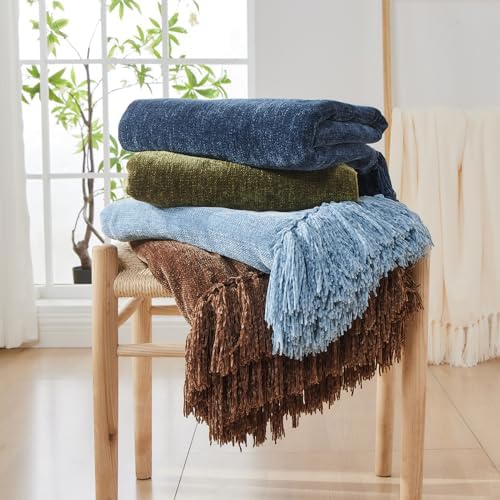 CozeCube Chenille Throw Blanket, Rust Orange Fringe Blanket, 60"X80" - Image 7