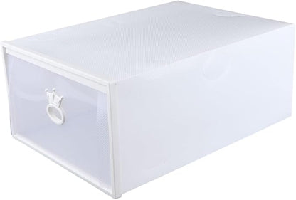 Zerodeko Thickened Transparent Drawer-style Shoe Storage Box Plastic Container for Basketball All Shoe Types Easy to Clean Space-saving Design Frame