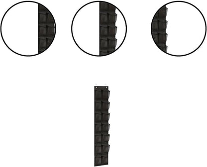Over the Door Shoe Organizer for Bedroom Door with Multiple Pockets - Hanging Shoe Storage Bag Caddy