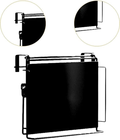 Kitchen Cabinet Door Hook Organizer Adjustable Portable Accessories Space Saving Countertop Organizer Shelf Rack for Balcony, Black