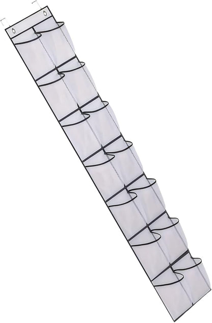 Over the Door Shoe Organizer for Bedroom Door with Multiple Pockets - Hanging Shoe Storage Bag Caddy