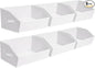 Homsorout Fabric Bins for Organization - Trapezoid Storage Cubes, Large Baskets for Storage, 6 Pack Shelf Baskets, Closet Organizer Bins for Clothes, Books, Home, Office, White