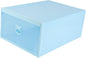 Transparent Thickened Plastic Shoe Box with Drawer-style Design Stackable Transparent Window Organizer for Men and Women Blue Frame Storage Container for Sneakers and Boots