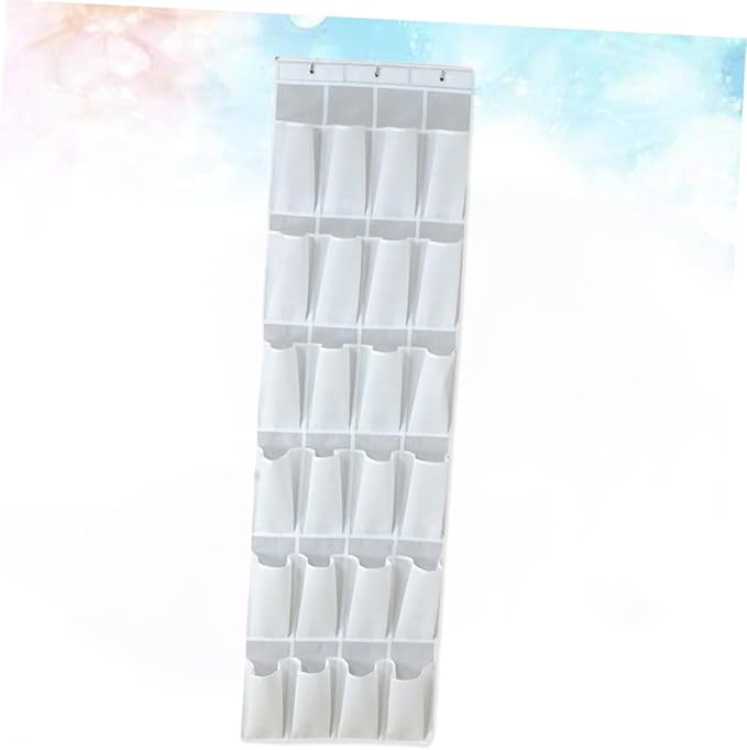 MAGICLULU 24pcs Hanging Organizer Bag for Shoes Keys and Sundries Cloth Storage for Home Practical over Door Design White