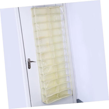 Over the Door Shoe Organizer with Large Capacity Space Saving Hanging Closet Rack for Shoes Slippers Accessories Quick Assembly Beige Storage Holder