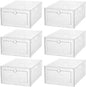 TIDTALEO Shoe Storage Boxes with Front Drawer Plastic Shoe Organizer Containers Dustproof and Moisture Resistant 6pcs for Closet and Home