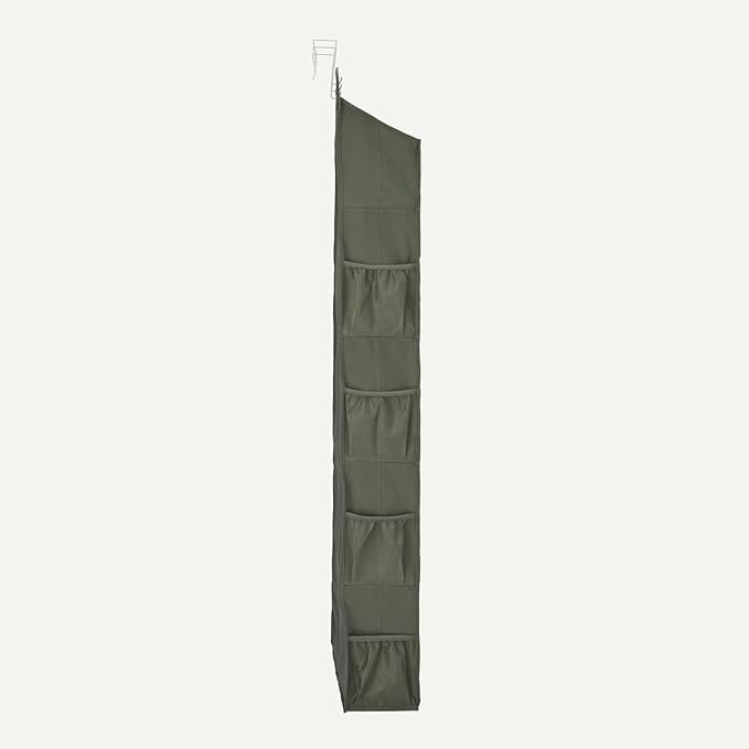 Amazon Basics 5 Tier Over the Door Hanging Shoe Organizer, Large Capacity, Space Saving, 6.4 x 54.5 x 14.9 in, Dark Grey