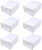 Healifty 6pcs Transparent Stackable Drawer Type Shoe Boxes with Breathable Design Easy Use Containers for Closet Entryway Under Bed Storage Men's White