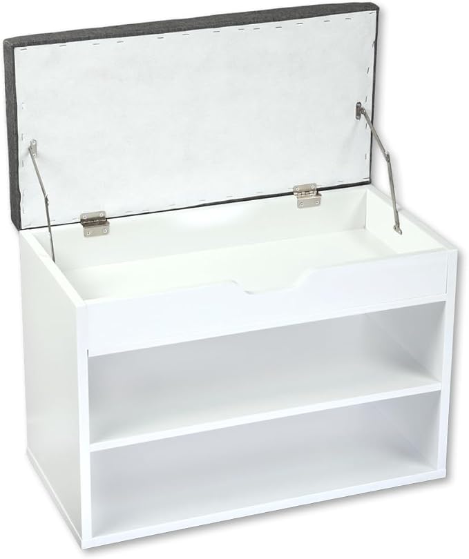 Kesper 15914 13 Shoe Cabinet with Seat Cushion, Made from FSC Certified Chipboard, Dimensions: W 60 x H 47 x D 30 cm