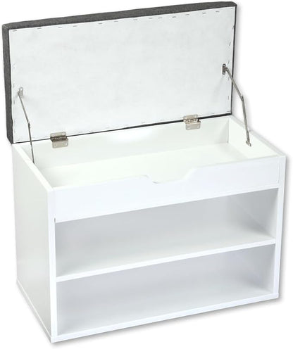 Kesper 15914 13 Shoe Cabinet with Seat Cushion, Made from FSC Certified Chipboard, Dimensions: W 60 x H 47 x D 30 cm