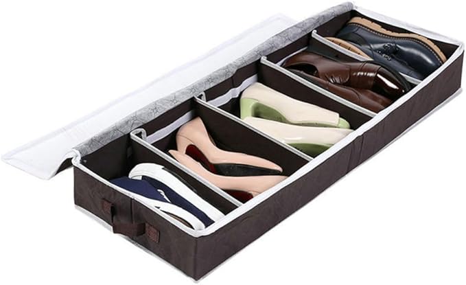 GLEAVI Portable Folding Shoe Storage Bag Non-woven Shoe Organizer Box Capacity Moisture Protection Window for Home Closet