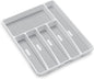 madesmart Classic Large Silverware Tray - White |CLASSIC COLLECTION | 6-Compartments| Kitchen Drawer Organizer | Soft-Grip Lining and Non-Slip Rubber Feet | BPA-Free