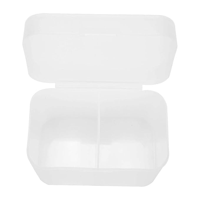 2-Grid Nail Storage Box, Transparent Cosmetic Organizer for Nail Polish, Remover Pads, Cotton & Crafts, Multi-Purpose Storage Container for Tools and Accessories