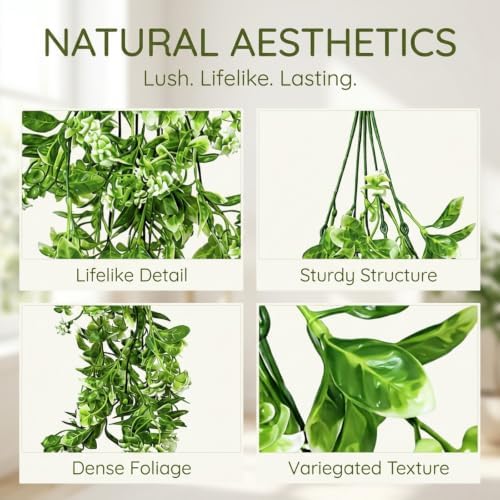 2 Pcs Artificial Hanging Flowers, 29.9 Inch Realistic Ivy Vines Greenery - Image 3