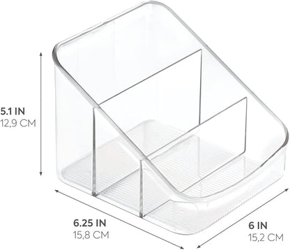 iDesign Linus BPA-Free Plastic 3-Tier Packet Organizer - 6.25" x 5.75" x 5", Clear