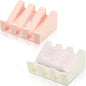 Cunhill 2 Pieces Silicone Soap Dish Self Draining Soap Dish Shower Waterfall Bar Soap Holder Tray with Drain Soap Saver for Kitchen Bathroom Accessories (Light Pink,Bright White)